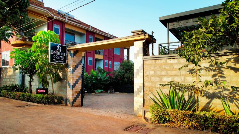The entrance to Belle Vie Courts Hotel
