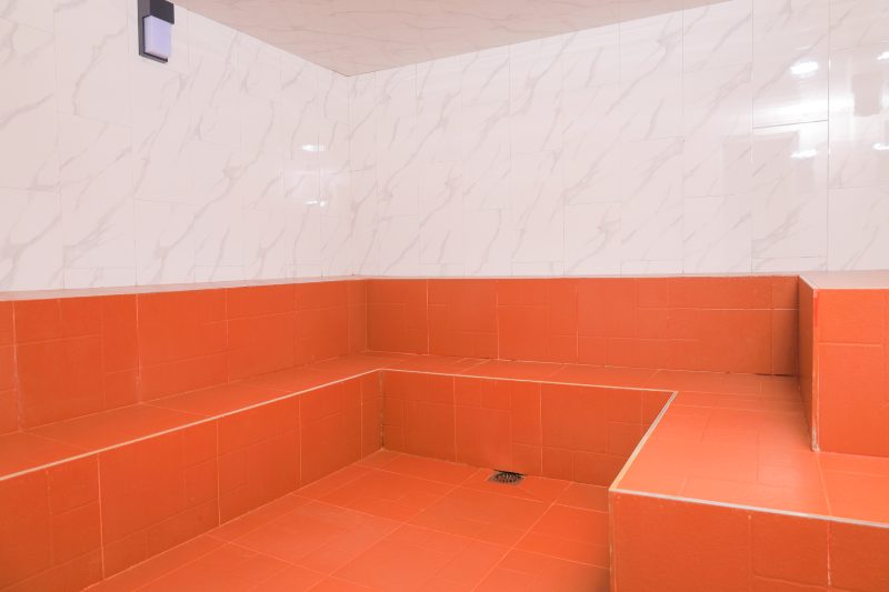 The sauna and steam room at Belle Vie Courts Hotel